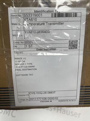 Μεταλλάκτης θερμοκρασίας YOKOGAWA YTA610-JA1A4DB