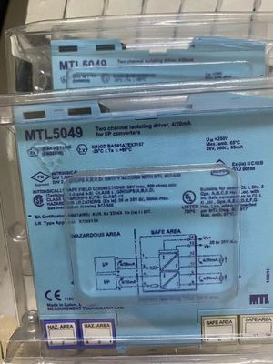 MTL5049 Eaton 2 Channel Zener Barrier Απομονωμένος οδηγός ρεύμα εισόδου ρεύμα εξόδου ATEX 4 έως 20mA