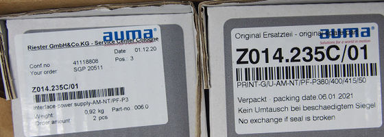 Auma Z014.235C-01 Ενεργοποιητής ηλεκτρικού πίνακα Εναλλακτικό μέρος