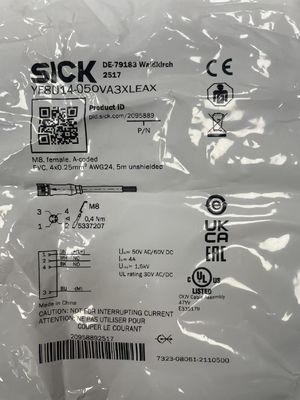 Τερματικά IP20 EN 60529 SICK YF8U14-050VA3XLEAX Κεφάλαιο αισθητήρα/ενεργοποιητή με κατανάλωση ρεύματος 40 mA
