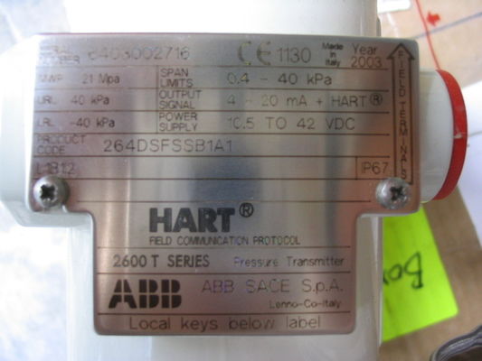 ΑΒΒ 264DSFSSB1A1 2600 T σειράς μεταδότης πίεσης NAMUR τοποθέτηση και FDI-/FDT-Τεχνολογία για βέλτιστο έλεγχο της διαδικασίας