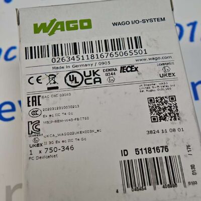 Ο WAGO 750-346 Fieldbus Coupler DeviceNet ECO -- βιομηχανική μονάδα I/O