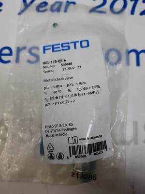 Festo HGL-1/8-QS-6 Piloted Check Valve