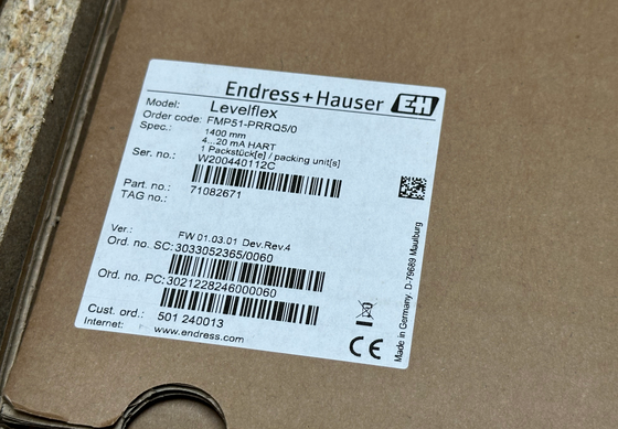 E+H FMP51-PRRQ5/0 Levelflex καθοδηγούμενος ανιχνευτής ραδιοκυμάτων