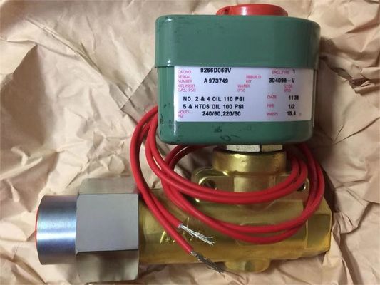 8266D069V 1/2" NPT Emerson ASCO 2 Way Solenoid Valve Καυσίμου 120VAC 1/4"