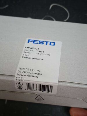 FESTO VAD-ME-38 Generador de Vacío, Eyector Neumático